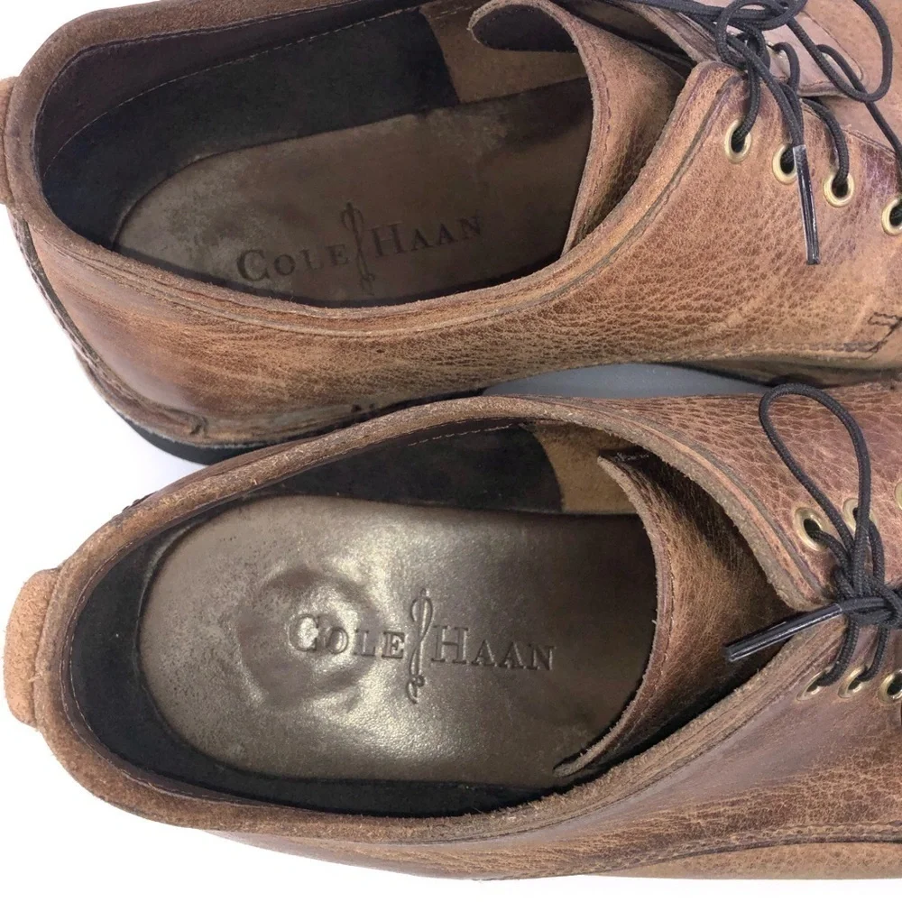 Cole Haan Brown Leather Cap Toe Oxford Dress Shoes Size 10
